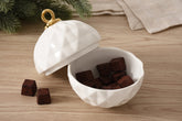 For The Holidays Small Ornament Bowl White/Gold